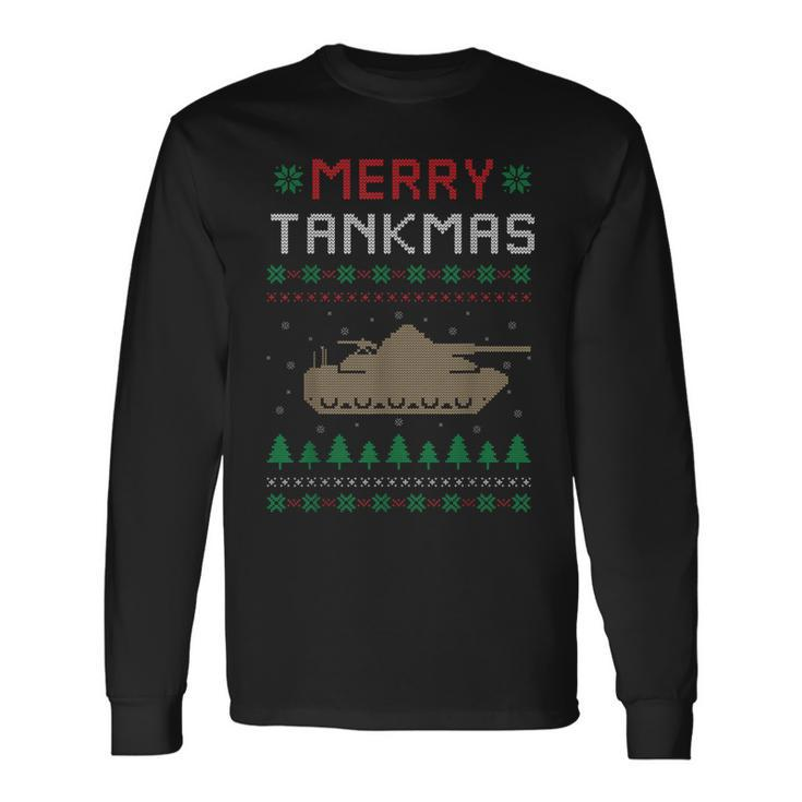 Merry Tankmas Battle Tank Military Ugly Christmas Sweater Long Sleeve T-Shirt