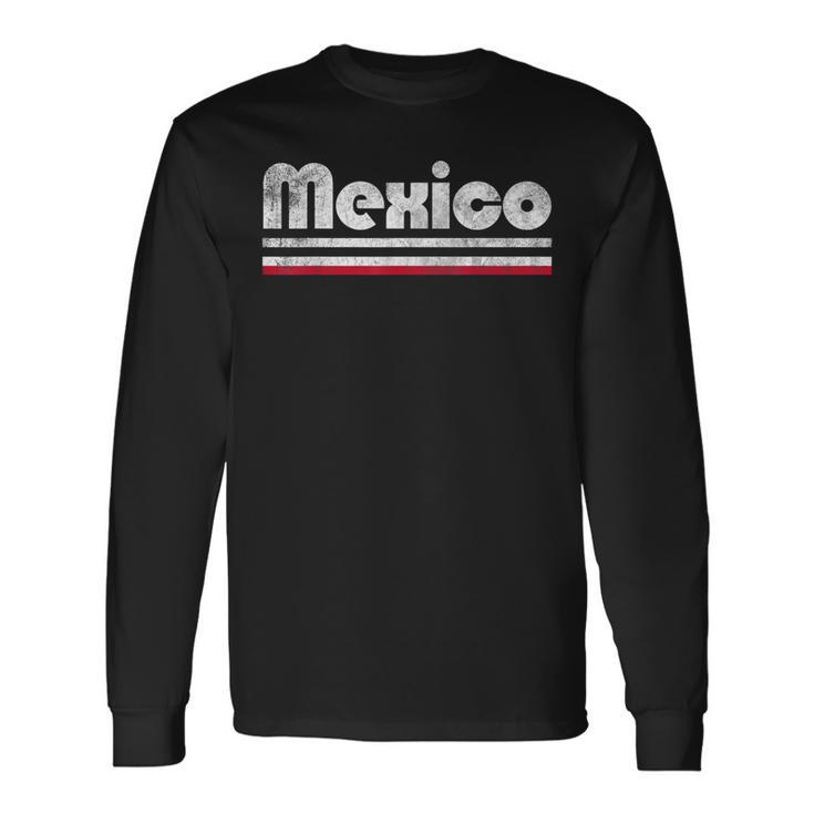 Mexican Patriot Retro Vintage Flag Mexico Long Sleeve T-Shirt