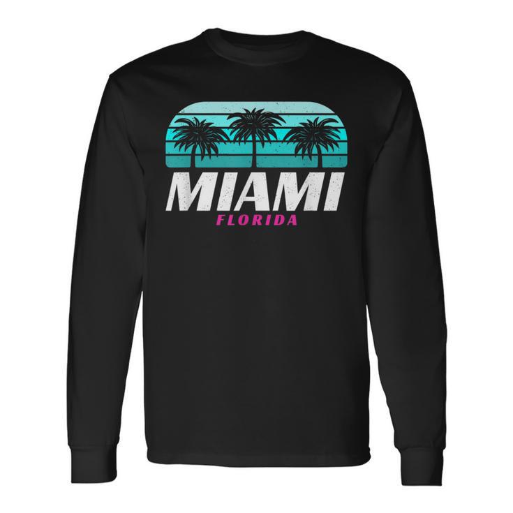 Miami Souvenir Vintage 80S Beach South Beach Florida Long Sleeve T-Shirt