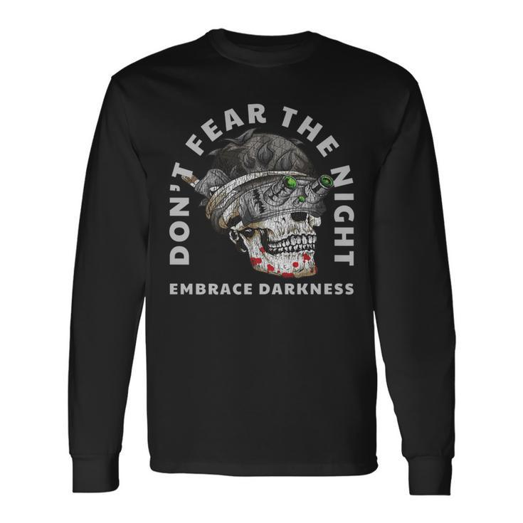 Military Tactical Skull Night Vision Embrace Darkness Long Sleeve T-Shirt