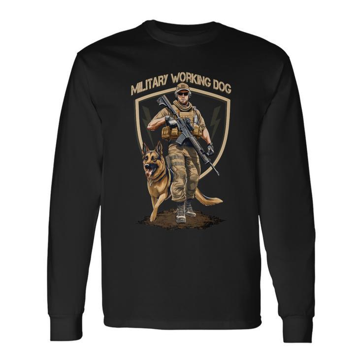 Military Working Dog K9 And Soldier Long Sleeve T-Shirt