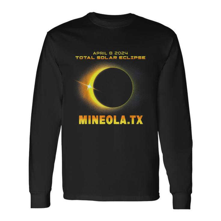 Mineola Texas Total Solar Eclipse 2024 Long Sleeve T-Shirt