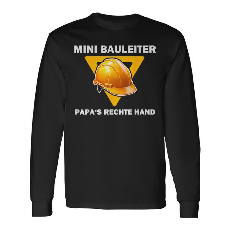 Mini Bauleiter Papa's Rechte Hand Kinder Bauleiter Outfit Langarmshirts Geschenkideen