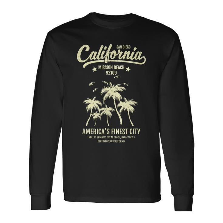 Mission Beach Ca 92109 Summer Vacation San Diego California Long Sleeve T-Shirt