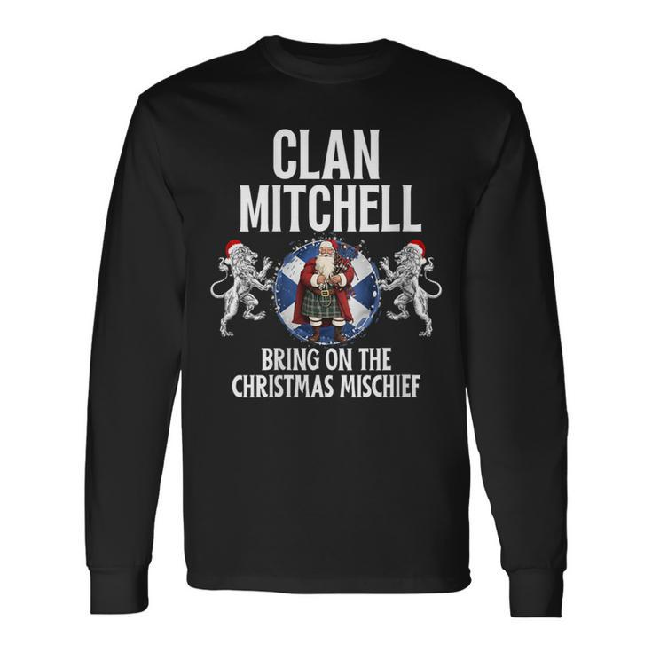 Mitchell Clan Christmas Scottish Family Name Party Long Sleeve T-Shirt