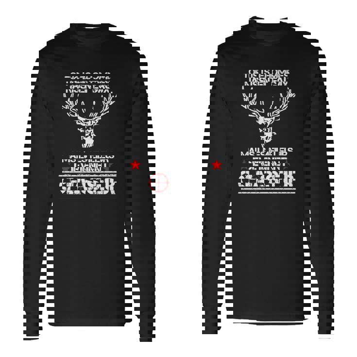 Modèle Pour Chasseur Tète De Cerf T-shirt à manches longues