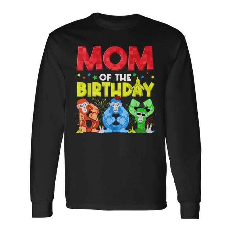 Mom And Dad Birthday Boy Gorilla Game Family Matching Long Sleeve T-Shirt