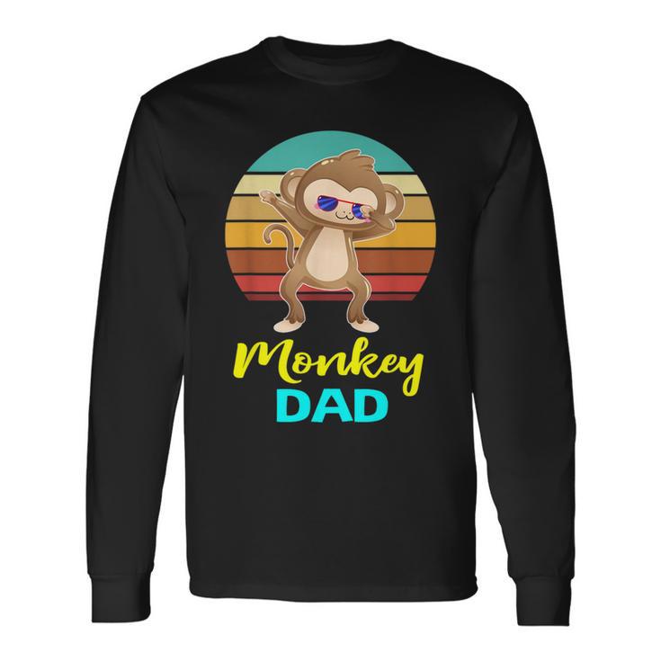 Monkey Dad Lovers Daddy Fathers Long Sleeve T-Shirt