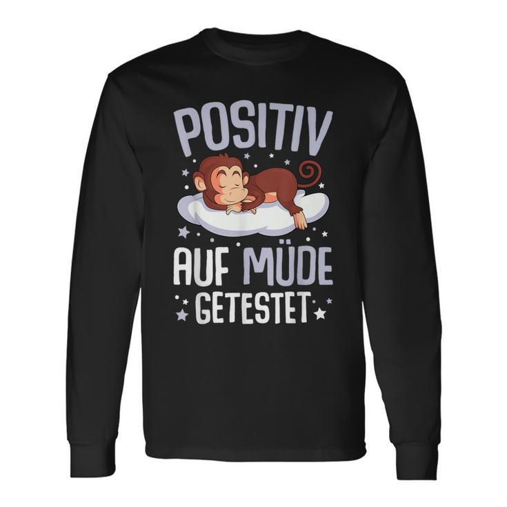 Monkey Positiv Auf Müde Getestet Monkey Black S Langarmshirts Geschenkideen