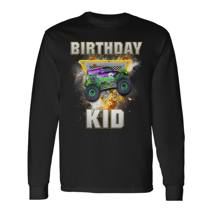 Monster Truck Birthday Kid Monster Truck Are My Jam Lovers Long Sleeve T-Shirt