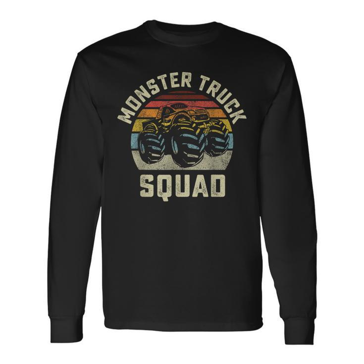 Monster Truck Squad Vintage Retro Style Matching Friends Long Sleeve T-Shirt