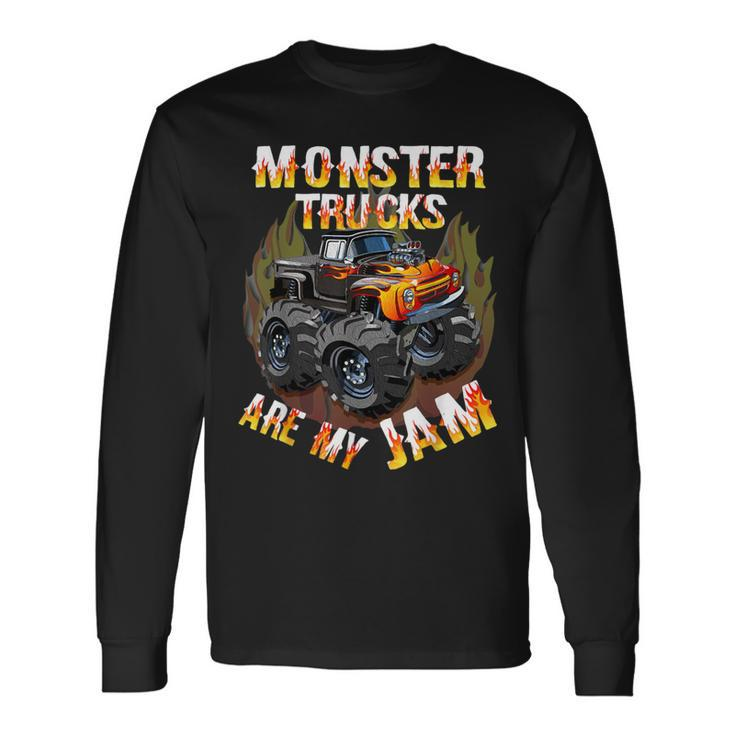 Monster Trucks Are My Jam American Trucks Cars Lover Long Sleeve T-Shirt Gifts ideas