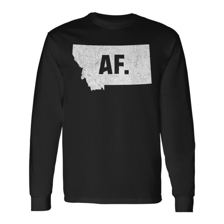 Montana Af Distressed Home State Long Sleeve T-Shirt