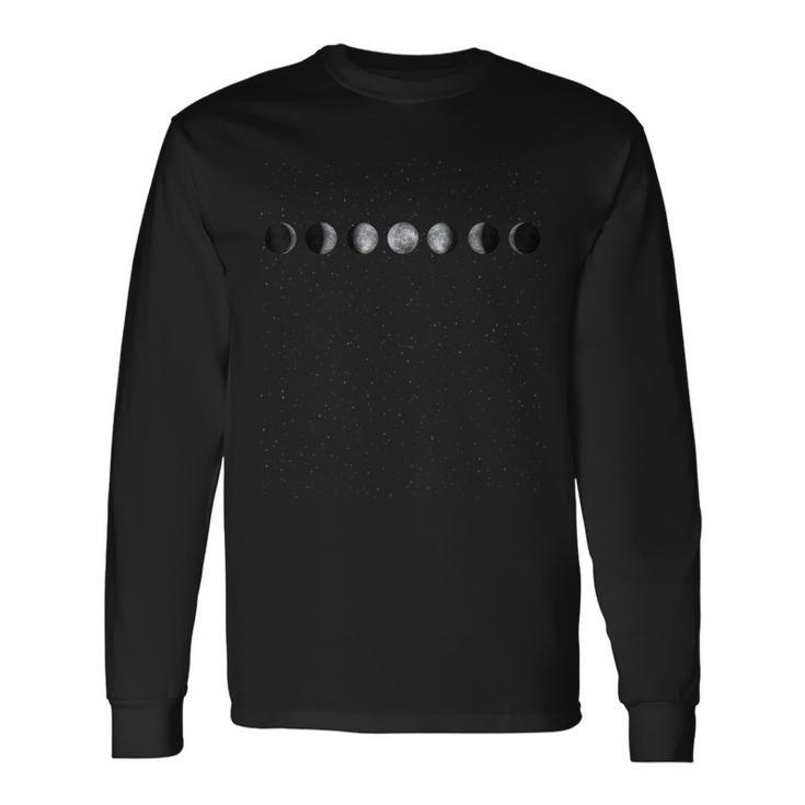 Moon Phases Astronomy Long Sleeve T-Shirt Gifts ideas