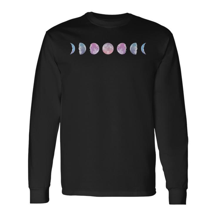 Moon Phases Colorful Moon Phases Long Sleeve T-Shirt Gifts ideas