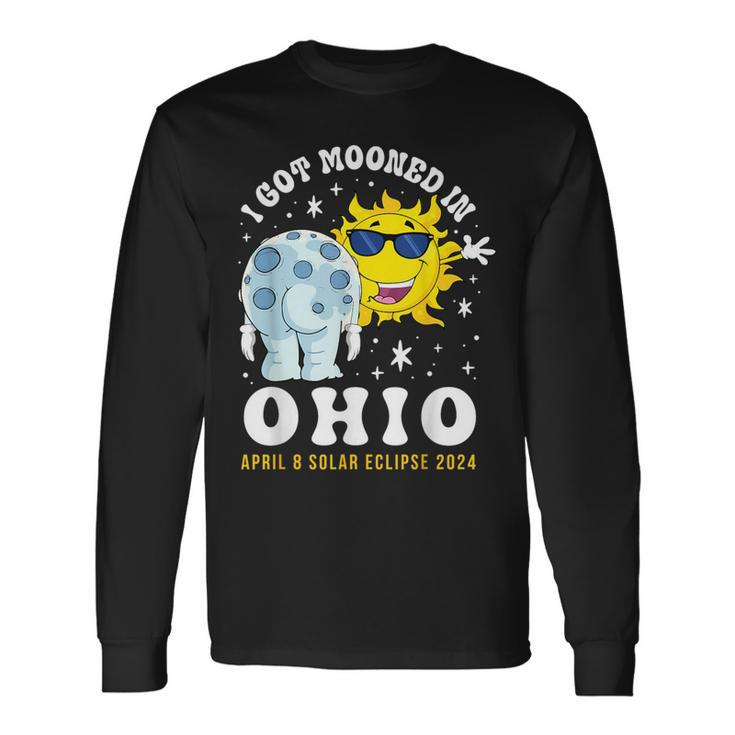I Got Mooned In Ohio Total Solar Eclipse 2024 Long Sleeve T-Shirt