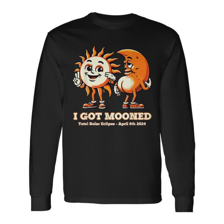 I Got Mooned Total Solar Eclipse America April 8 2024 Long Sleeve T-Shirt
