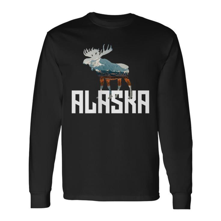 Moose Alaska Last Frontier Alaska Bear Long Sleeve T-Shirt