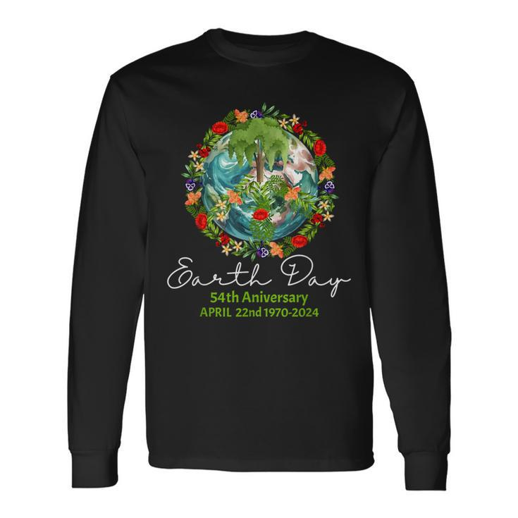 Mother Earth Day 54Th Anniversary 1970 2024 Save Planet Long Sleeve T-Shirt