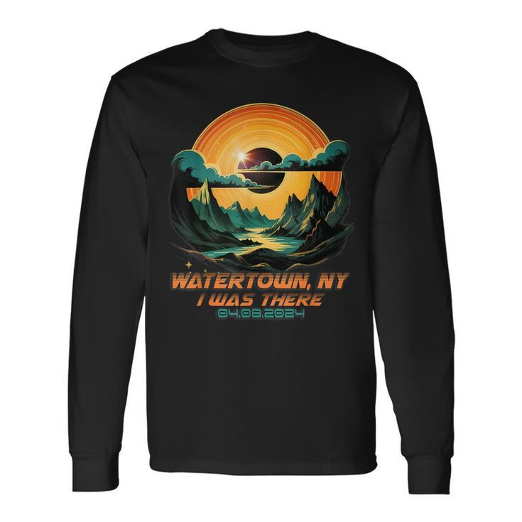 Mountain Total Solar Eclipse Watertown New York Ny Long Sleeve T-Shirt
