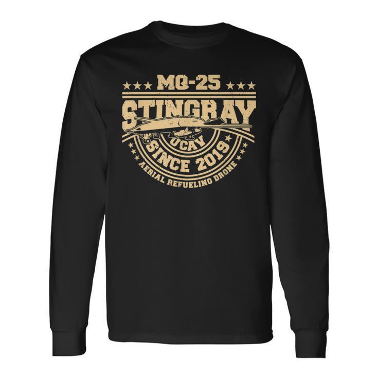 Mq-25 Stingray Unmanned Aerial Refueler Ucav Military Drone Long Sleeve T-Shirt