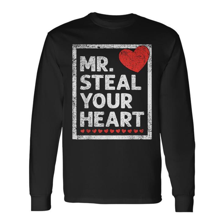 Mr Steal Your Heart Valentines Day Love Boys Long Sleeve T-Shirt