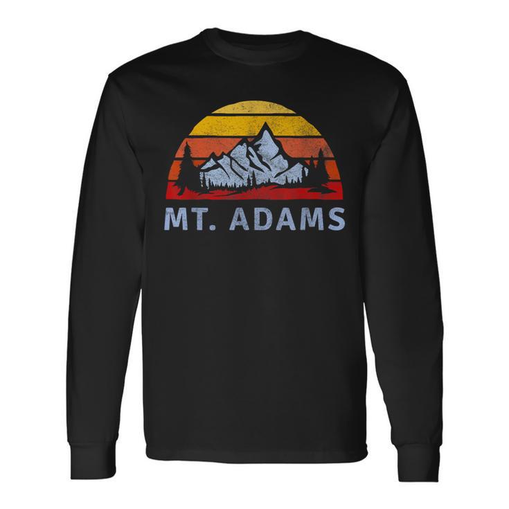 Mt Adams Retro Mountain Sunset Long Sleeve T-Shirt