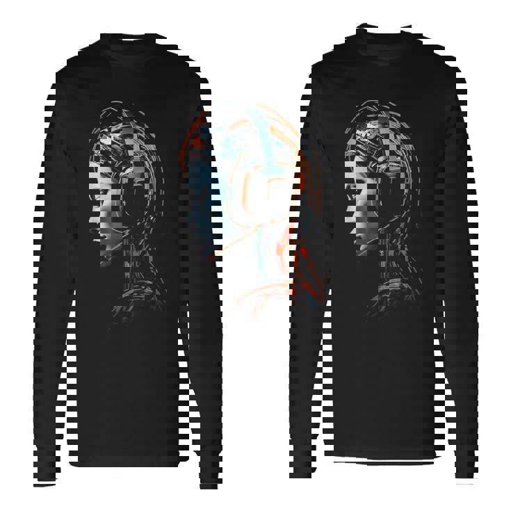Mujeres Auriculares Arte Abstracto Arte Gráfico Mujer Camiseta de manga larga