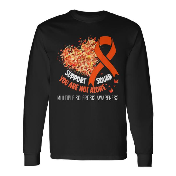Multiple Sclerosis Ribbon Support Squad Ms Awareness Long Sleeve T-Shirt