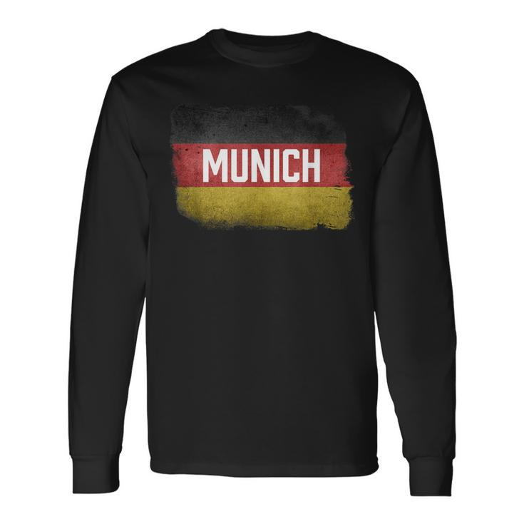 Munich Germany German Flag Vintage Souvenir Long Sleeve T-Shirt