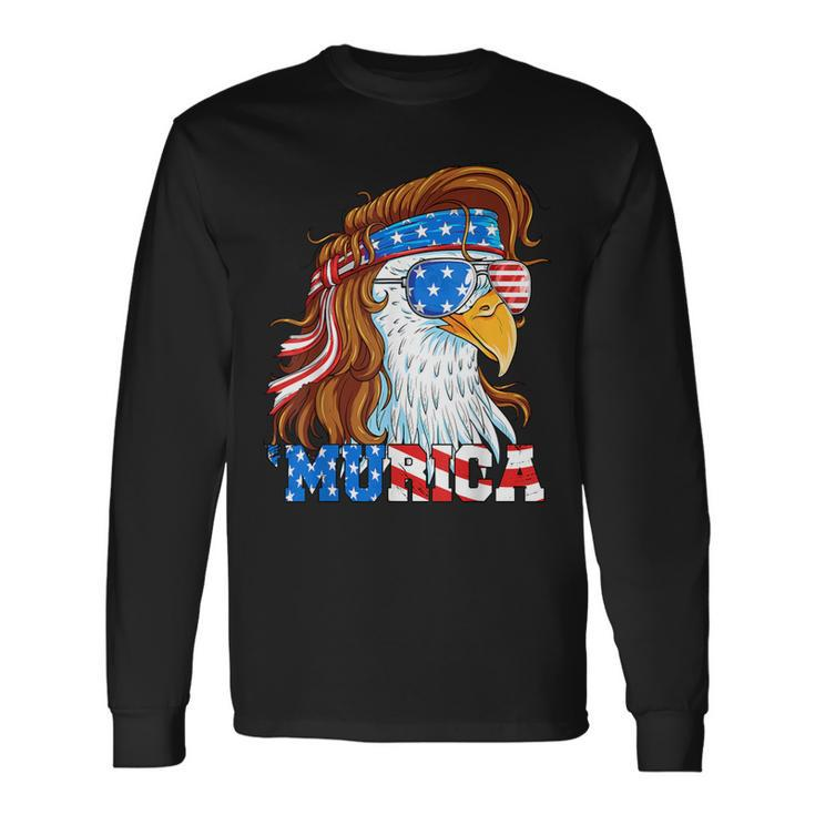 Murica Eagle 4Th Of July Mullet American Flag Usa Patriotic Long Sleeve T-Shirt