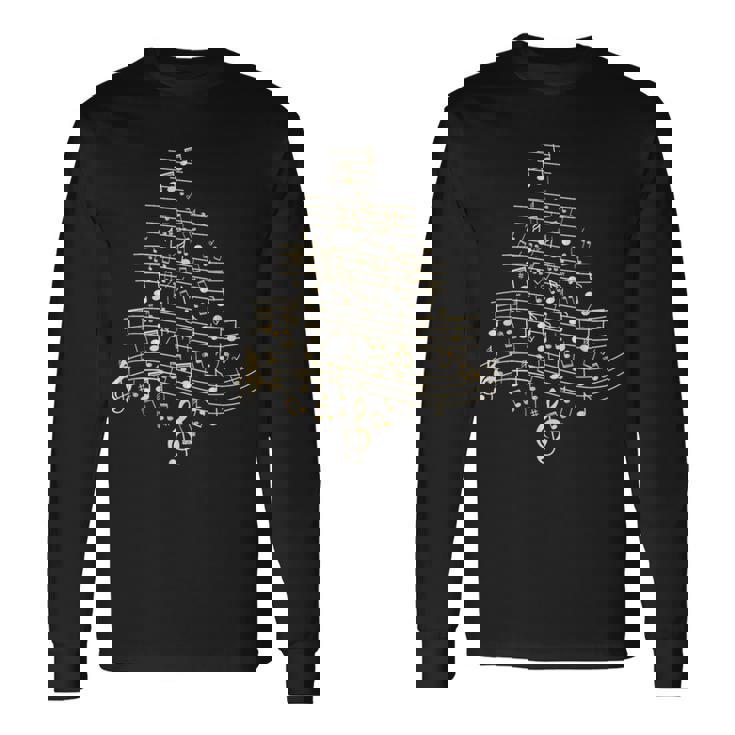 Music Note Christmas Tree Christmas Tree Musical Notes Long Sleeve T-Shirt Gifts ideas