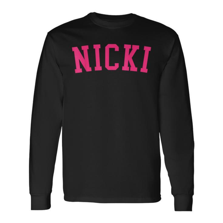 Name Nicki Personalized I Love Nicki Vintage Retro Long Sleeve T-Shirt Gifts ideas