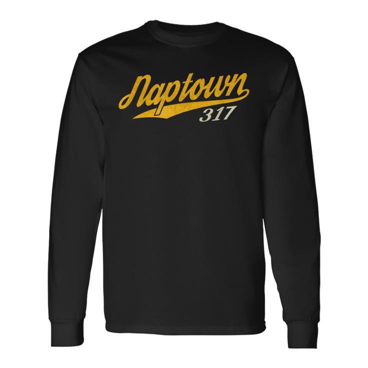 Naptown 317 Naptown Area Code Vintage Pride City Long Sleeve T-Shirt