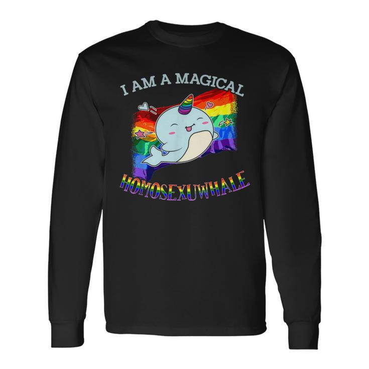 Narwhal Magical Homosexuwhale Ally Gay Pride Month Lgbt Long Sleeve T-Shirt
