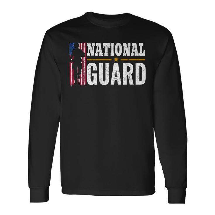 National Guard American Flag Proud Patriotic Long Sleeve T-Shirt