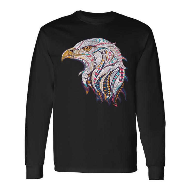 Native American Colorful Patriotic Eagle Beautiful Long Sleeve T-Shirt