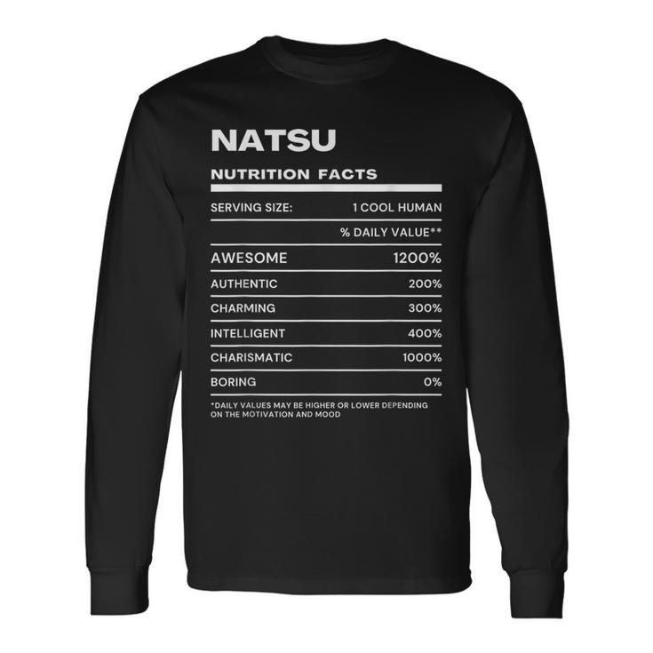 Natsu Nutrition Facts Name Long Sleeve T-Shirt Gifts ideas