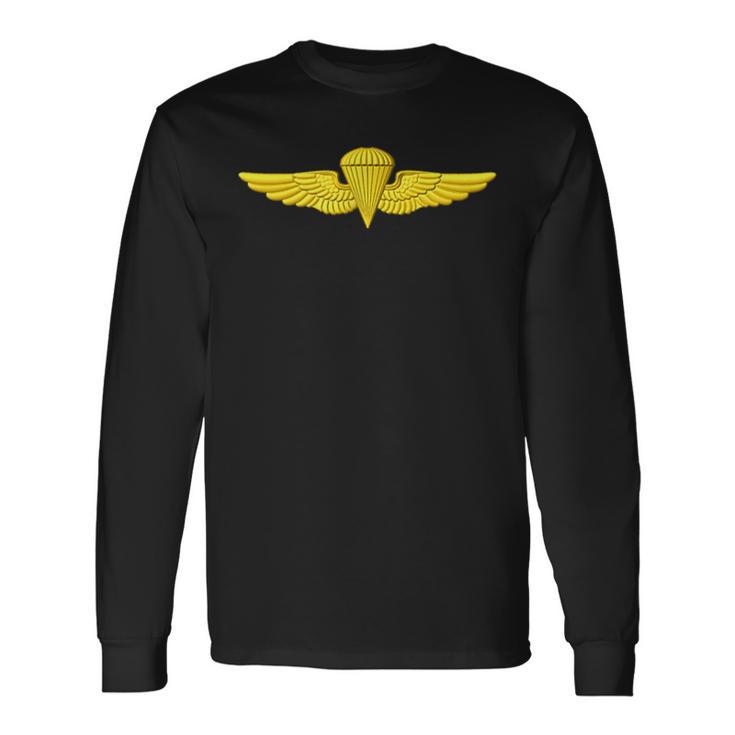 Naval Parachutist Jump Wings Airborne Navy Badge Long Sleeve T-Shirt