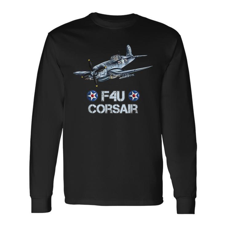 Navy Aviator F4u Corsair Ww2 Aircraft Carrier Fighter Long Sleeve T-Shirt Gifts ideas