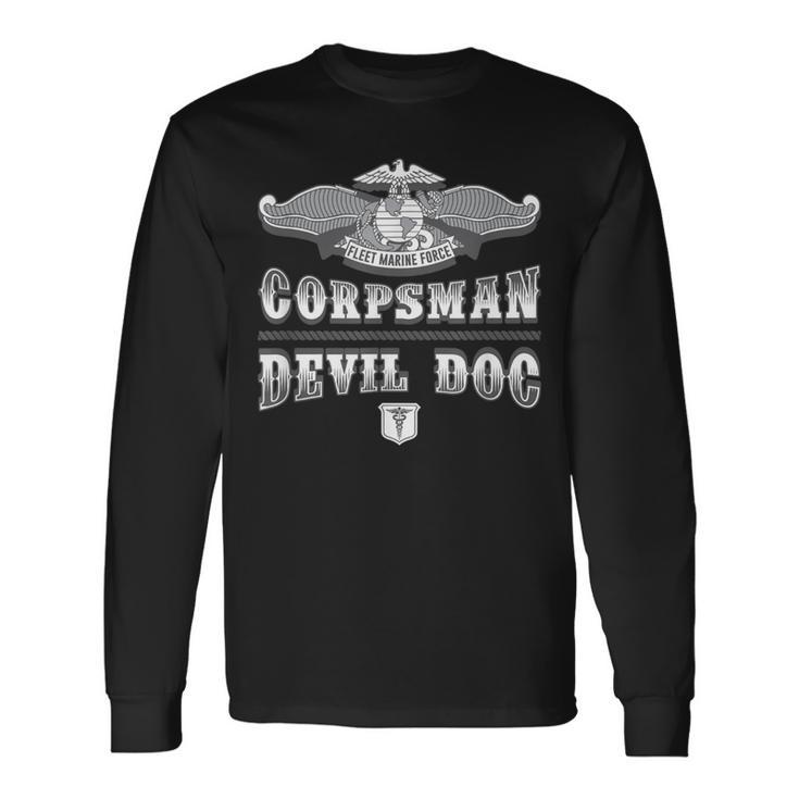 Navy Corpsman Devil Doc Fmf 8404 Long Sleeve T-Shirt