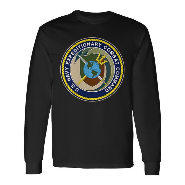 Navy Expeditionary Combat Command Veteran Patch Long Sleeve T-Shirt