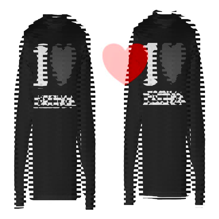 Negro Blanco Me Encanta Fátima Camiseta de manga larga
