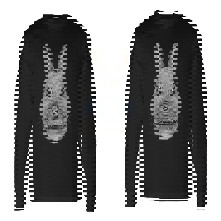Netherland Dwarf Rabbit Face Long Sleeve T-Shirt