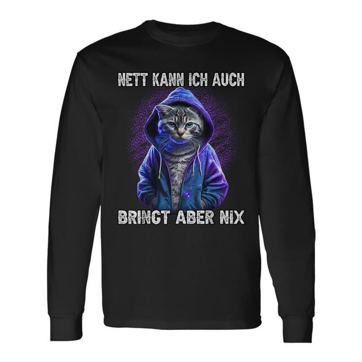 Nett Kann Ich Auch Langarmshirts, Schwarzes Tee mit Spruch Geschenkideen