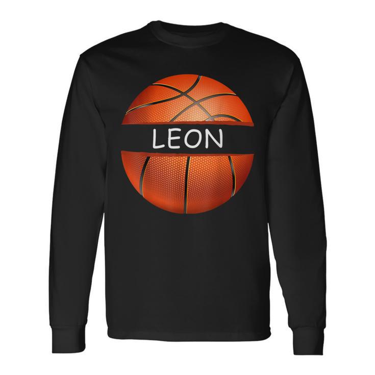 Neuheit Personalisierte Name Leon Sport Basketball Langarmshirts Geschenkideen