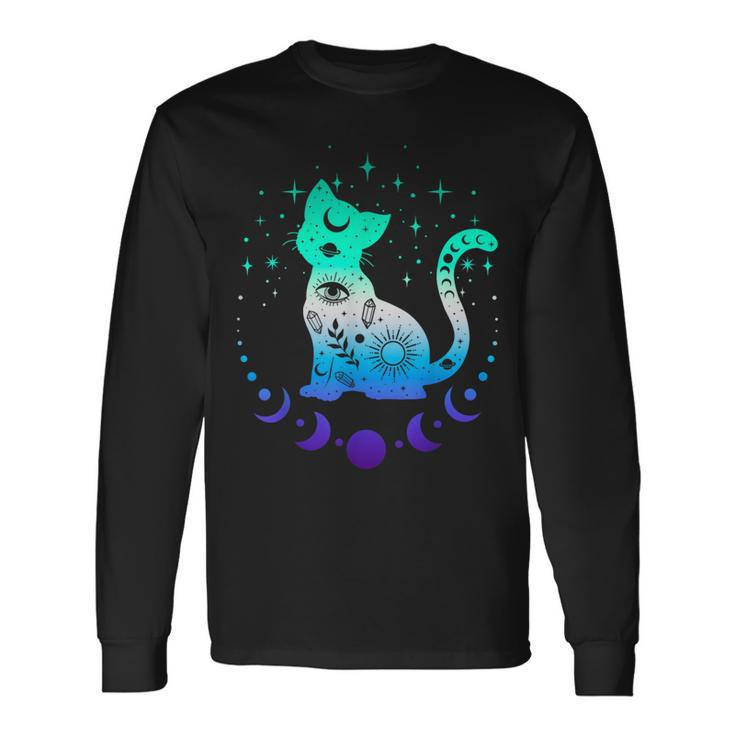 New Blue Gay Male Mlm Pride Flag Astrology Cat Long Sleeve T-Shirt
