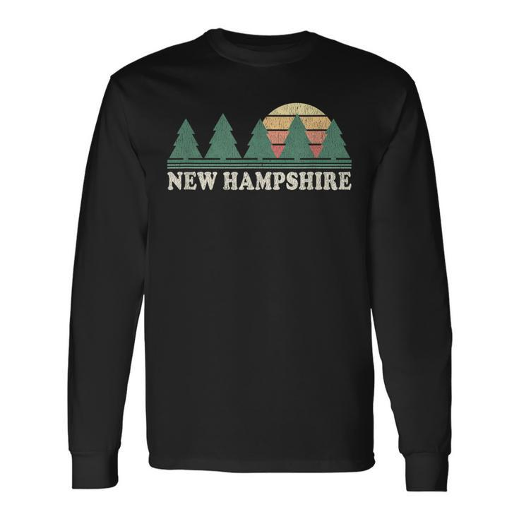 New Hampshire Nh Vintage Retro 70S Graphic Long Sleeve T-Shirt Gifts ideas