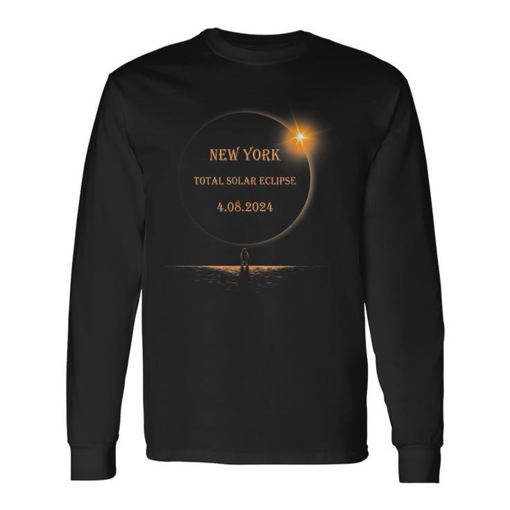 New York Totality Total Solar Eclipse April 8 2024 Long Sleeve T-Shirt