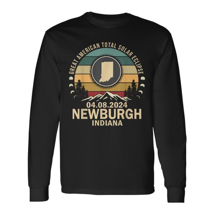 Newburgh Indiana Total Solar Eclipse 2024 Long Sleeve T-Shirt Gifts ideas